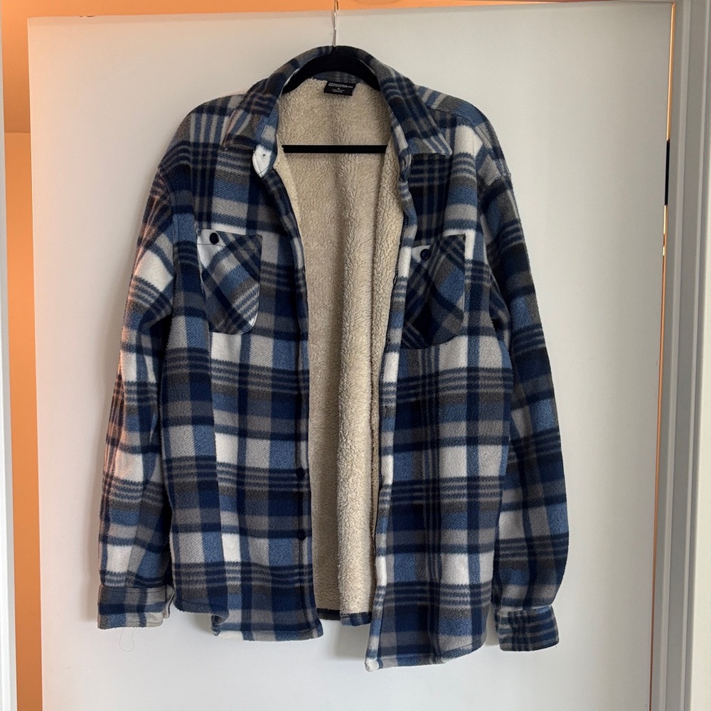 Blue and White Plaid Jacket